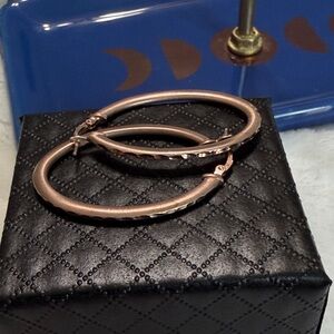 Sterling Silver Rose Gold Hoop Earrings